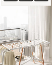 ALUMINIUM WOOD FINISH CLOTH DRYING RACK