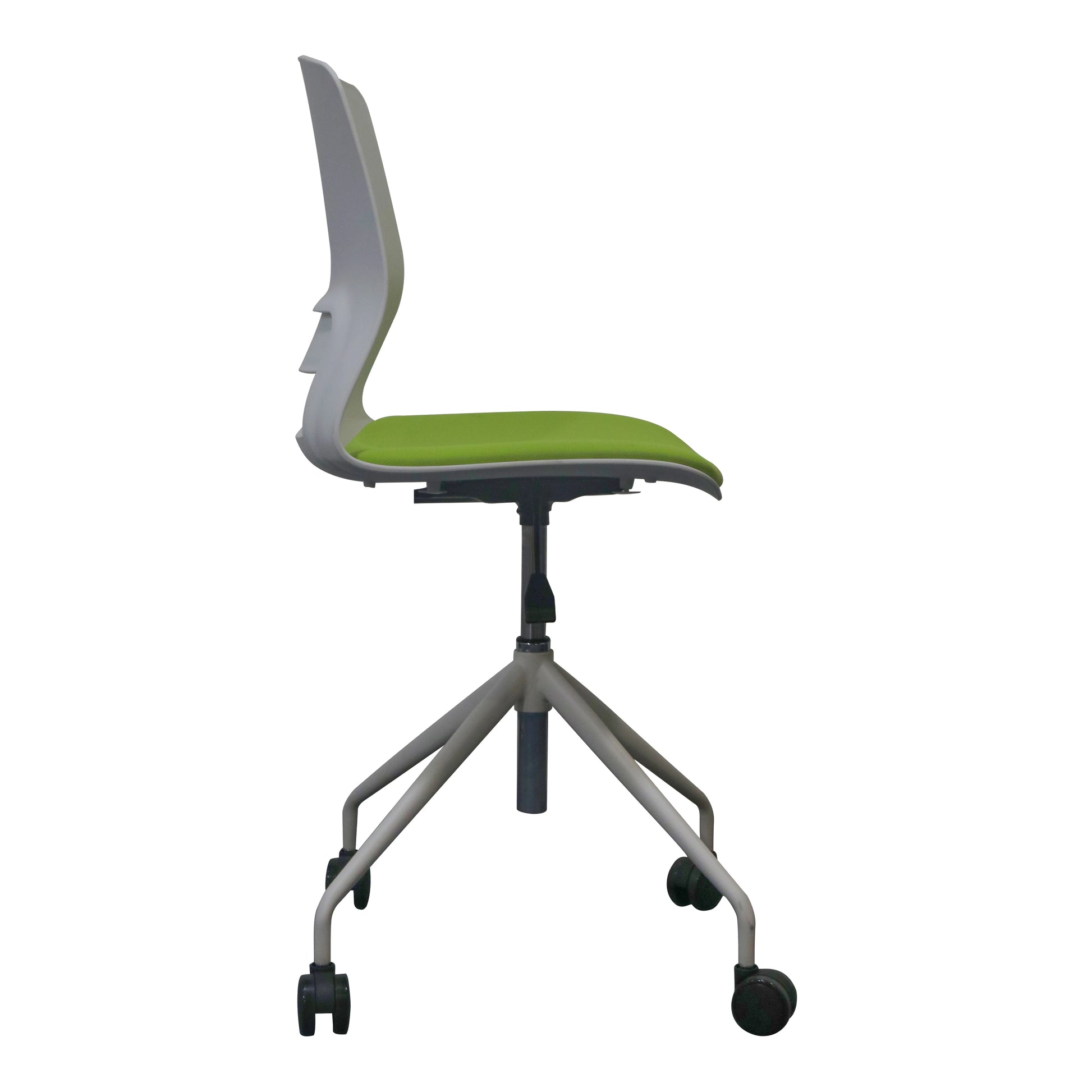 SWIVEL CHAIR WITH CUSHIONED SEAT AND FLEXIBLE BACKREST