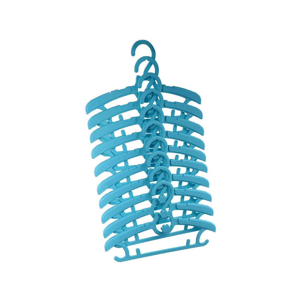 10-Piece Blue Plastic Clothes Hanger Set