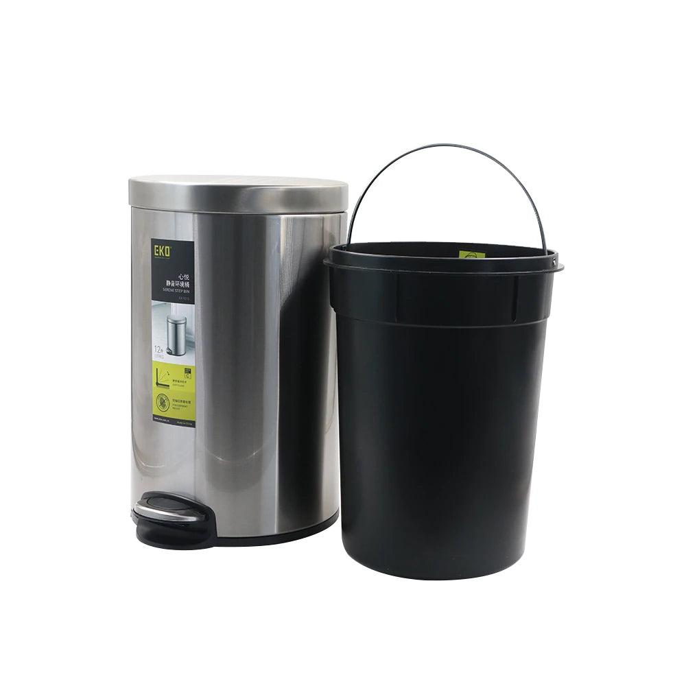 EKO Round Pedal Waste Bin / EKO Soft-Close Round Trash Bin – 12L