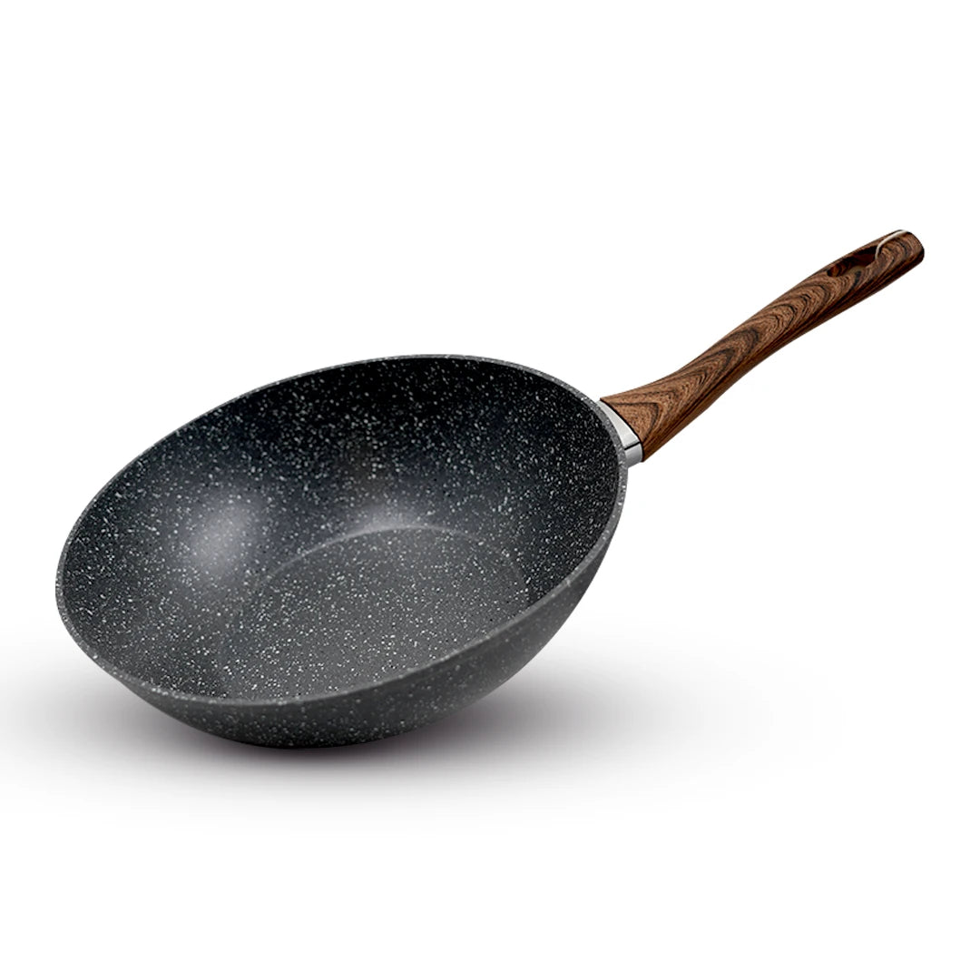 ALUMINUM NON-STICK COOKING PAN WITH GLASS LID