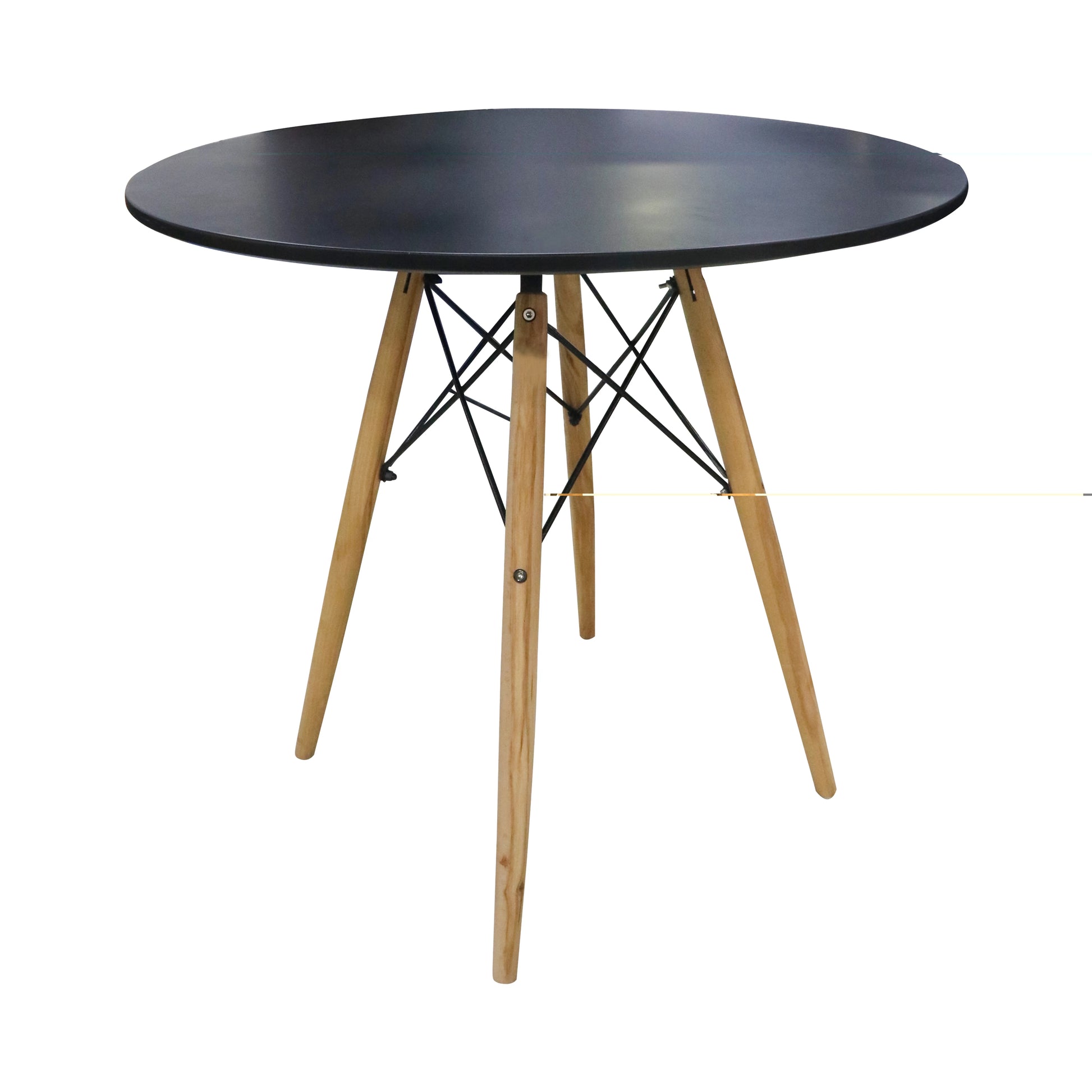 EAMES INSPIRED ROUND DINING TABLE – SLEEK DESIGN WITH WOODEN BASE