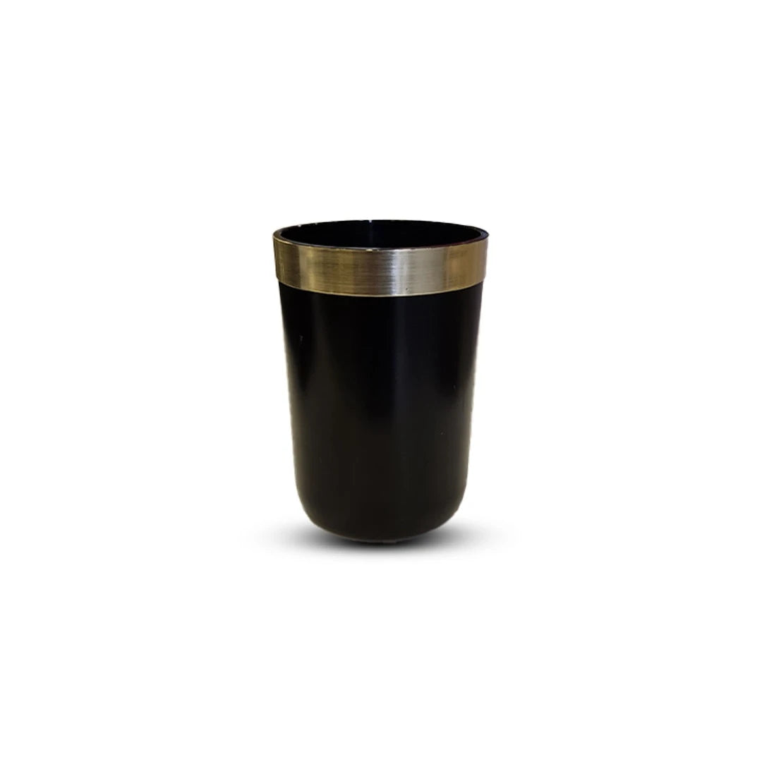 GOLDEN EDGE BLACK PLASTIC BATHROOM SET – 3PCS