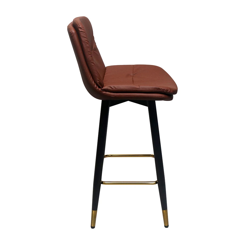 BROWN MODERN UPHOLSTERED BAR CHAIR