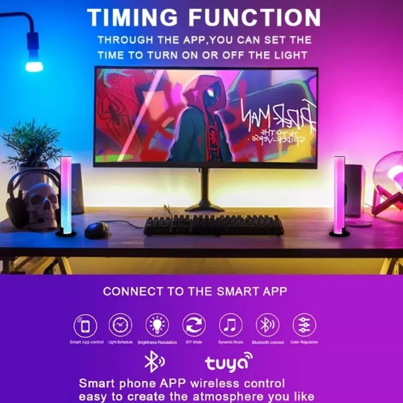 DIMMABLE DESKTOP RGB LED LIGHTS – SMART LIGHTING FOR GAMING & OFFICE