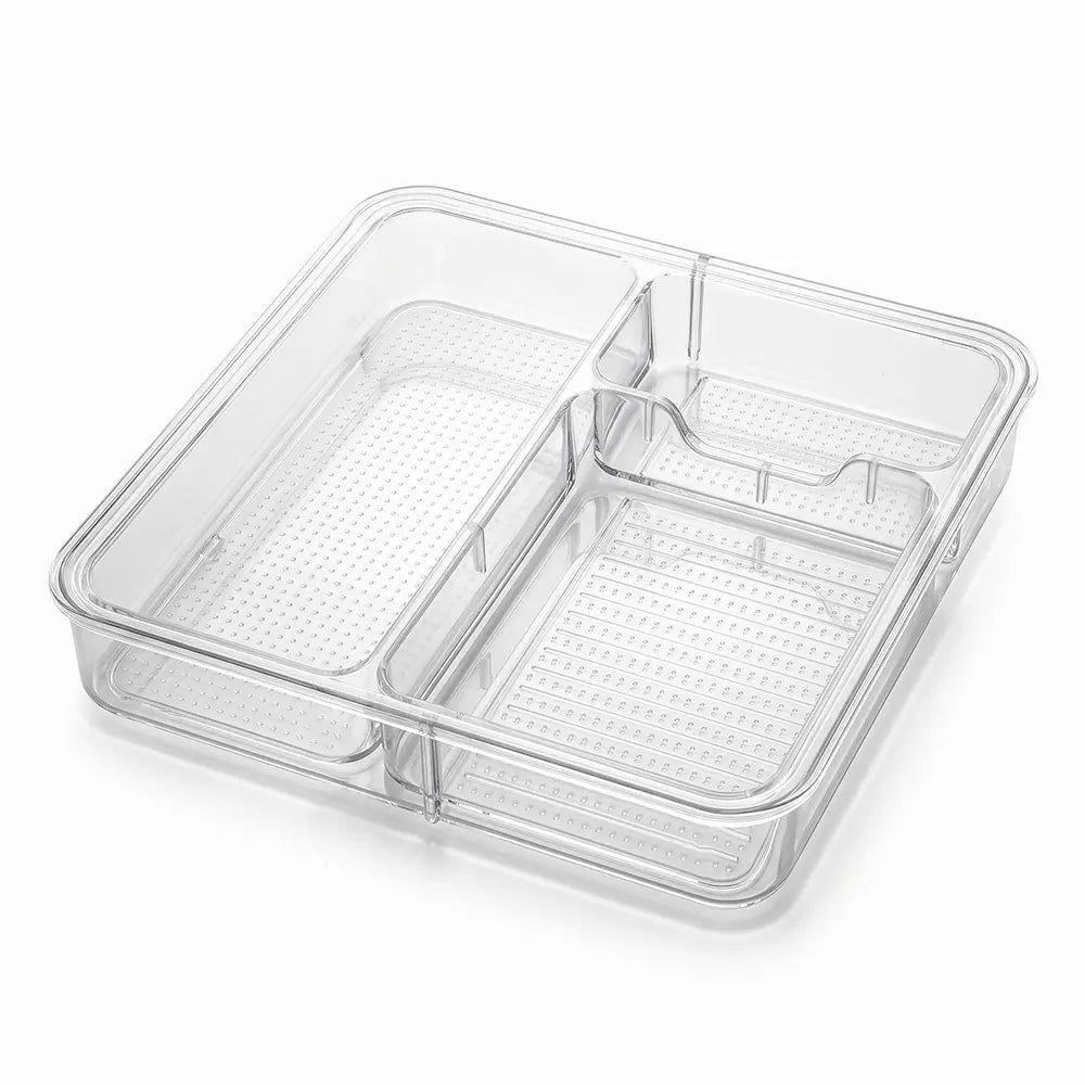 3-Compartment Refrigerator Organizer Tray
