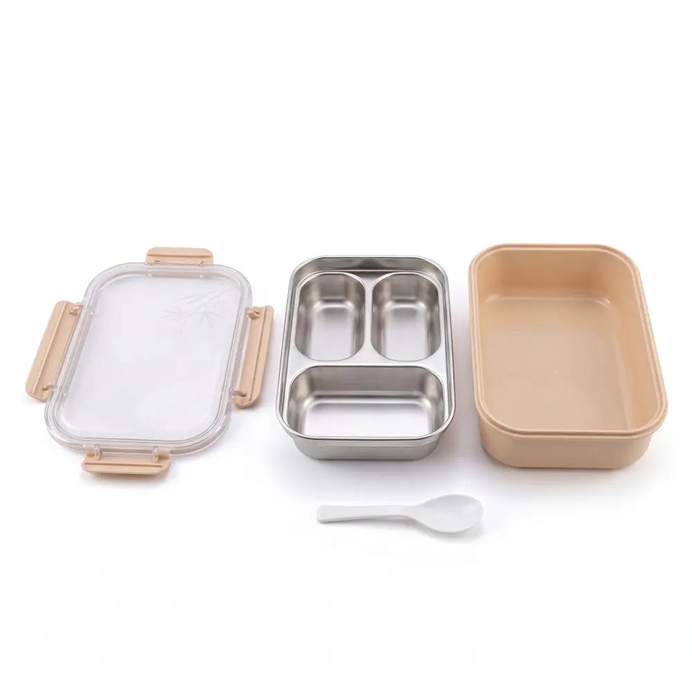 3-Compartment Stainless Steel Lunch Box
