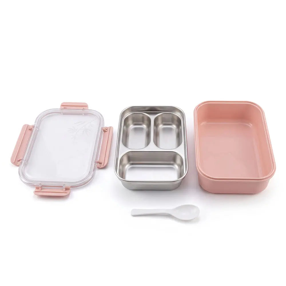 3-Compartment Stainless Steel Lunch Box
