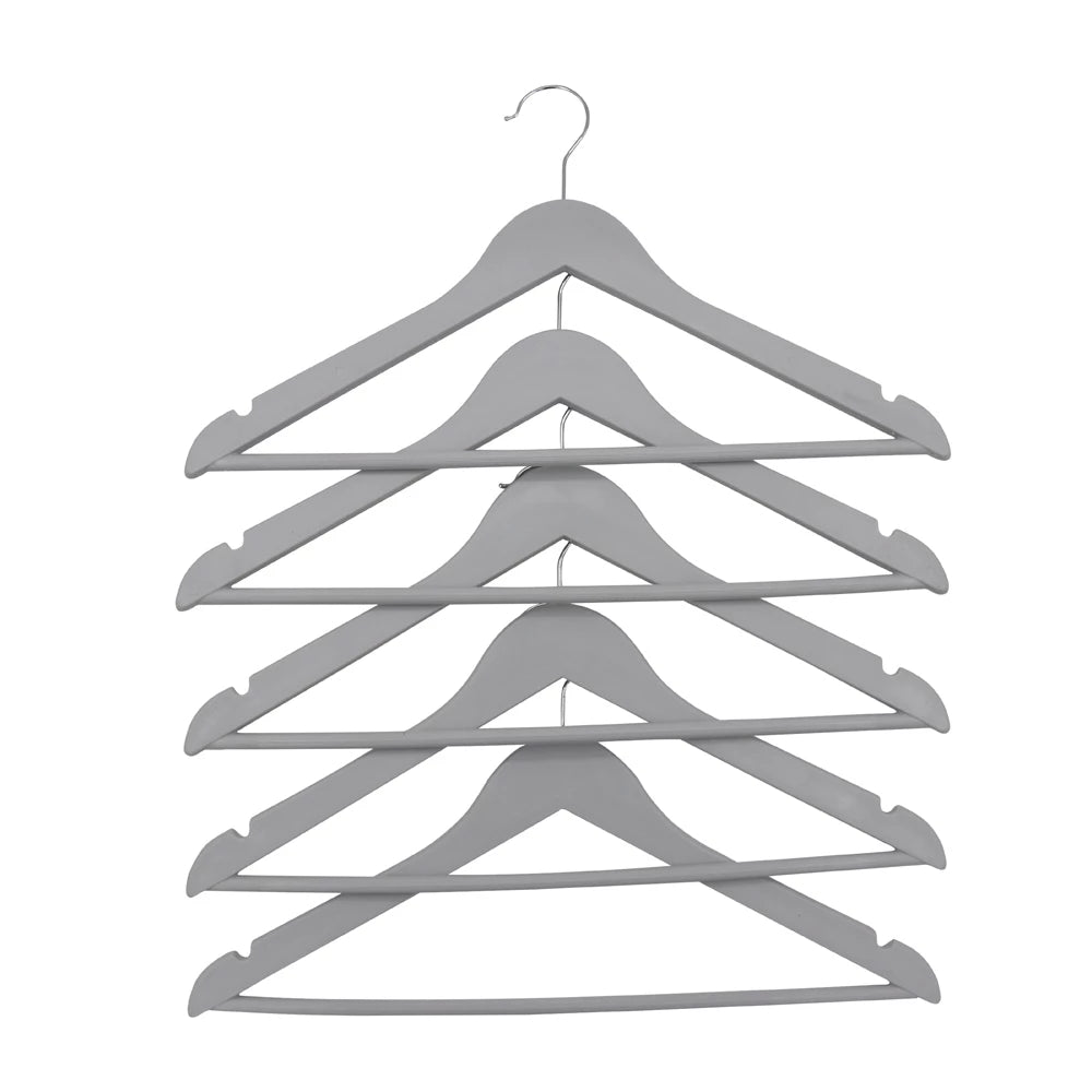 HEAVY-DUTY PLASTIC CLOTH HANGER - 5PCS SET