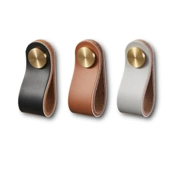 MODERN LEATHER STRAP PULL KNOB FOR CABINETS