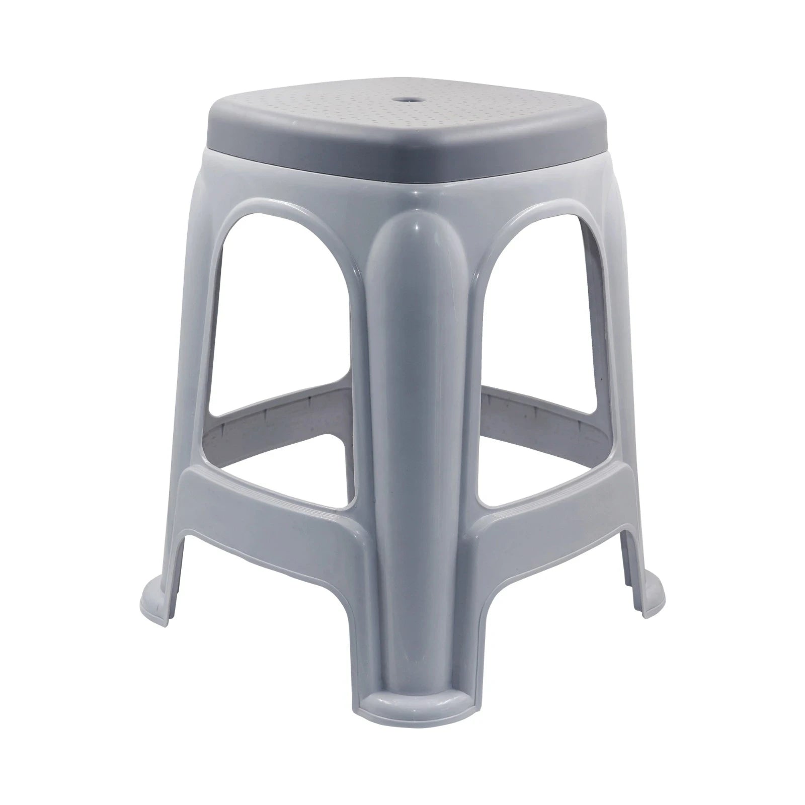 STACKABLE PLASTIC HIGH STOOL FOR KIDS & ADULTS / FLEXI STAND MULTI-PURPOSE PLASTIC STOOL - GREY