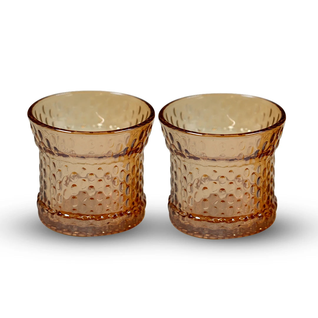 RIPPLE TEXTURED GLASS TUMBLER - 2PCS SET
