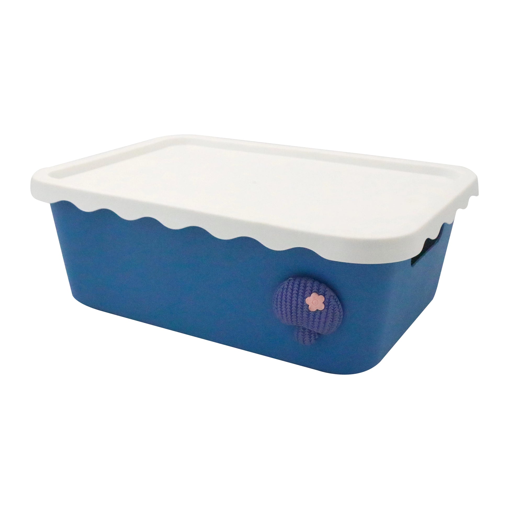 FLORAL DESIGN PLASTIC ORGANIZER BOX WITH LID