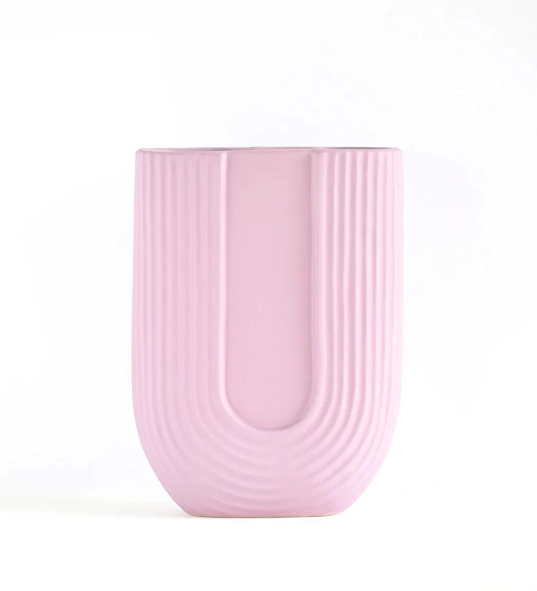 LINEAR CERAMIC U-SHAPE FLOWER VASE-PURPLE