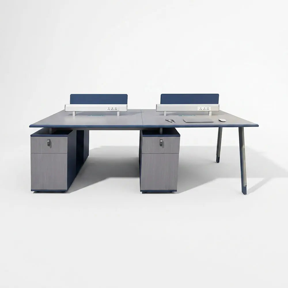 4-Person Office Partition Workstation Table