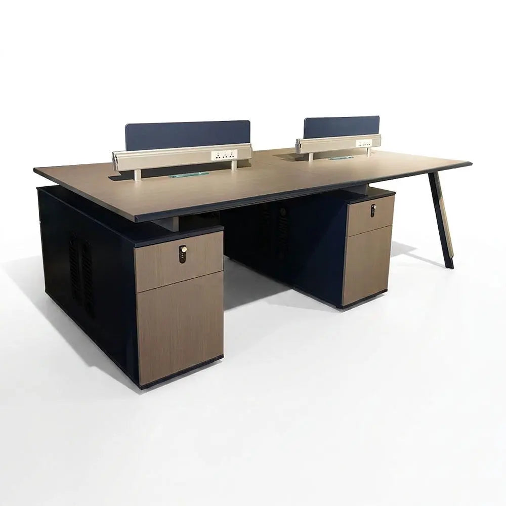 4-Person Office Partition Workstation Table