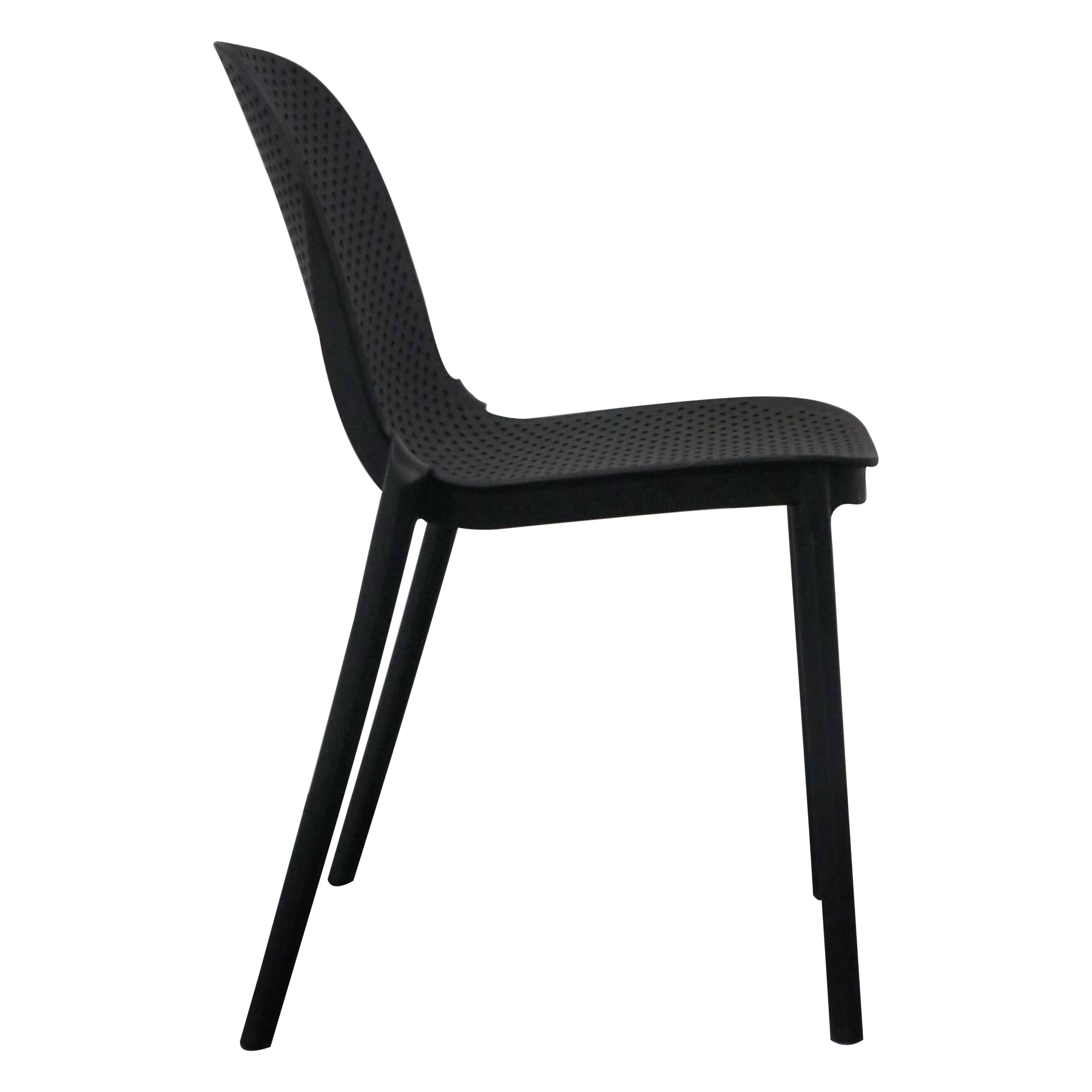 HEAVY PLASTIC ECOFLEX DINING CHAIR - BLACK