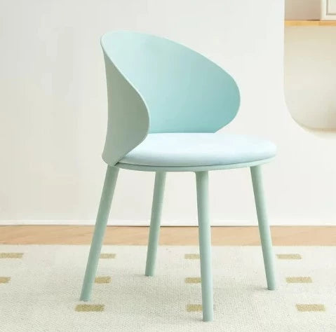 COMFORT BACKREST SOFT CUSHIONED DINING CHAIR - LIGHT BLUE