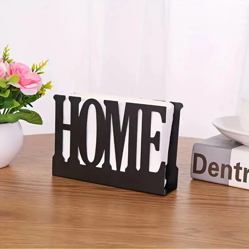 HOME BLACK METAL TISSUE HOLDER - MODERN DECORATIVE TISSUE ORGANIZER