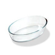 Glass Oval Bakeware Tray / Microwave-Safe Baking & Serving Bowl