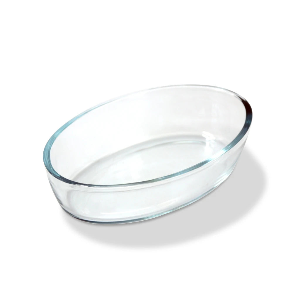 Glass Oval Bakeware Tray / Microwave-Safe Baking & Serving Bowl