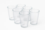Modern Ribbed Clear Glass Set – Stylish 6 Pieces Drinkware