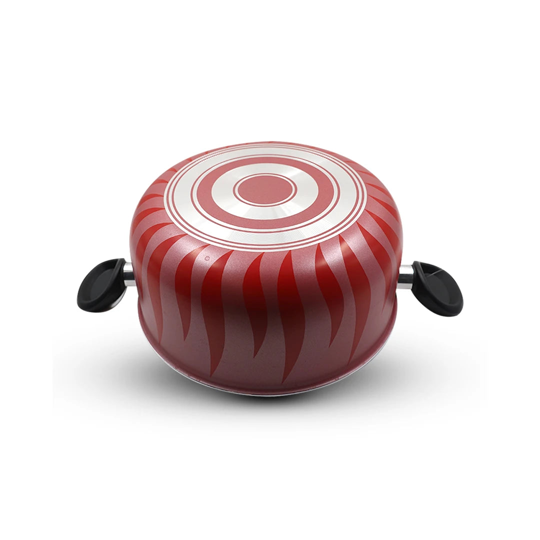SENSTAN RED FLAME NON-STICK COOKWARE POT WITH GLASS LID
