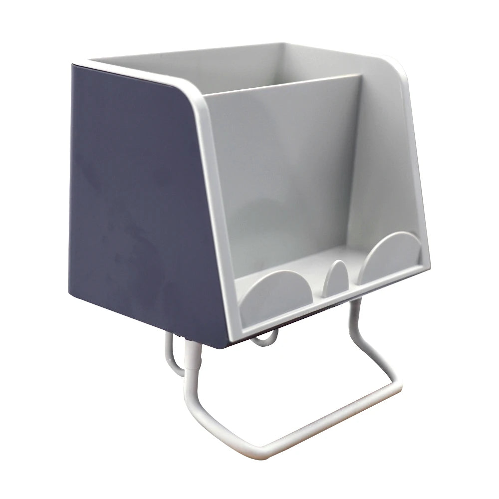 Wall-Mounted Bathroom Storage Box with Holder – Bathroom & Kitchen Organizer - Black