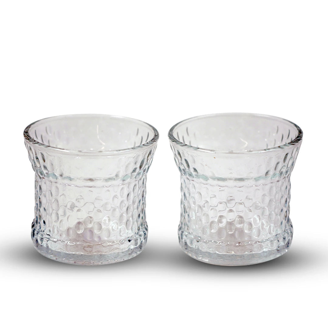 RIPPLE TEXTURED GLASS TUMBLER - 2PCS SET
