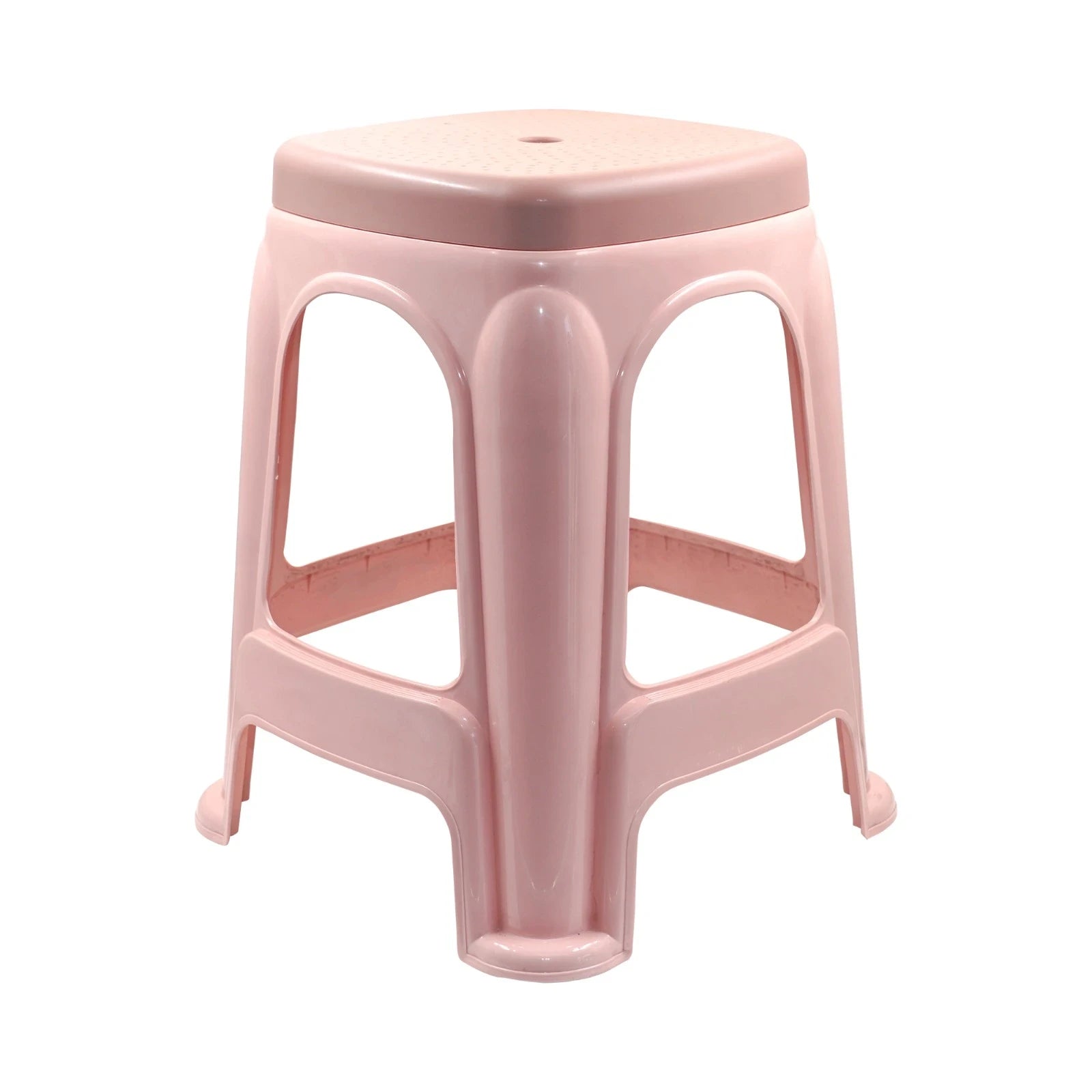 STACKABLE PLASTIC HIGH STOOL FOR KIDS & ADULTS / FLEXI STAND MULTI-PURPOSE PLASTIC STOOL - PINK