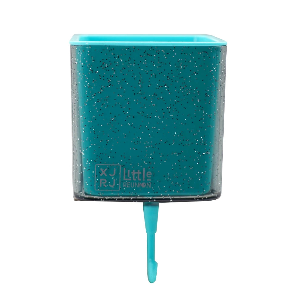 Bathroom Wall-Mounted Storage Box with Hook – Toothbrush & Essentials Holder - Blue