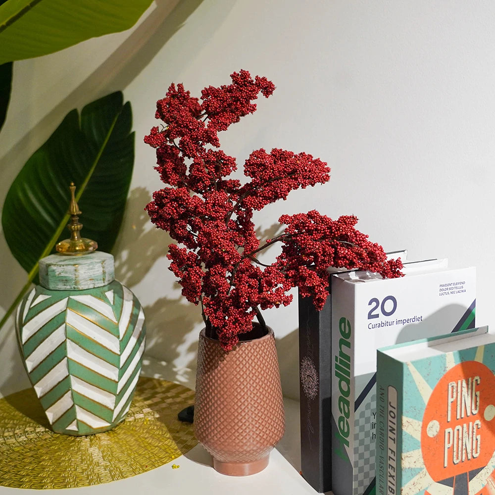 BLISS BERRY ARTIFICIAL BLOOM FLORAL BUNCH - MAROON