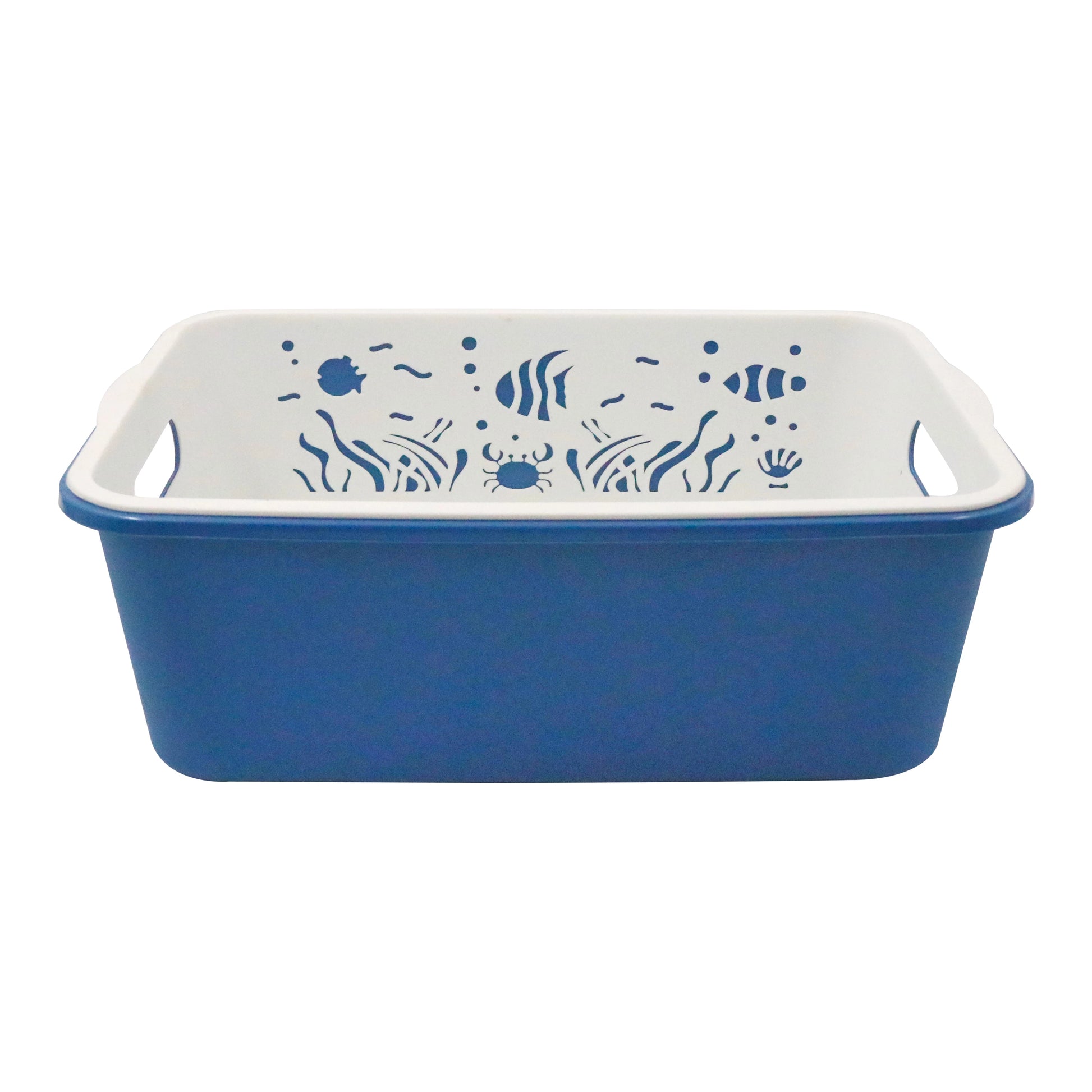 KITCHEN DOUBLE DRAIN STRAINER BASKET-BLUE