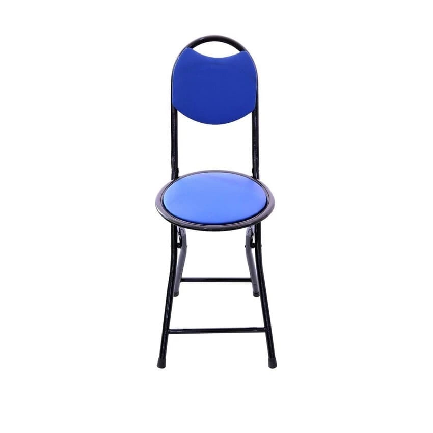 CUSHION SEAT METAL STACKABLE FOLDING CHAIR-BLUE
