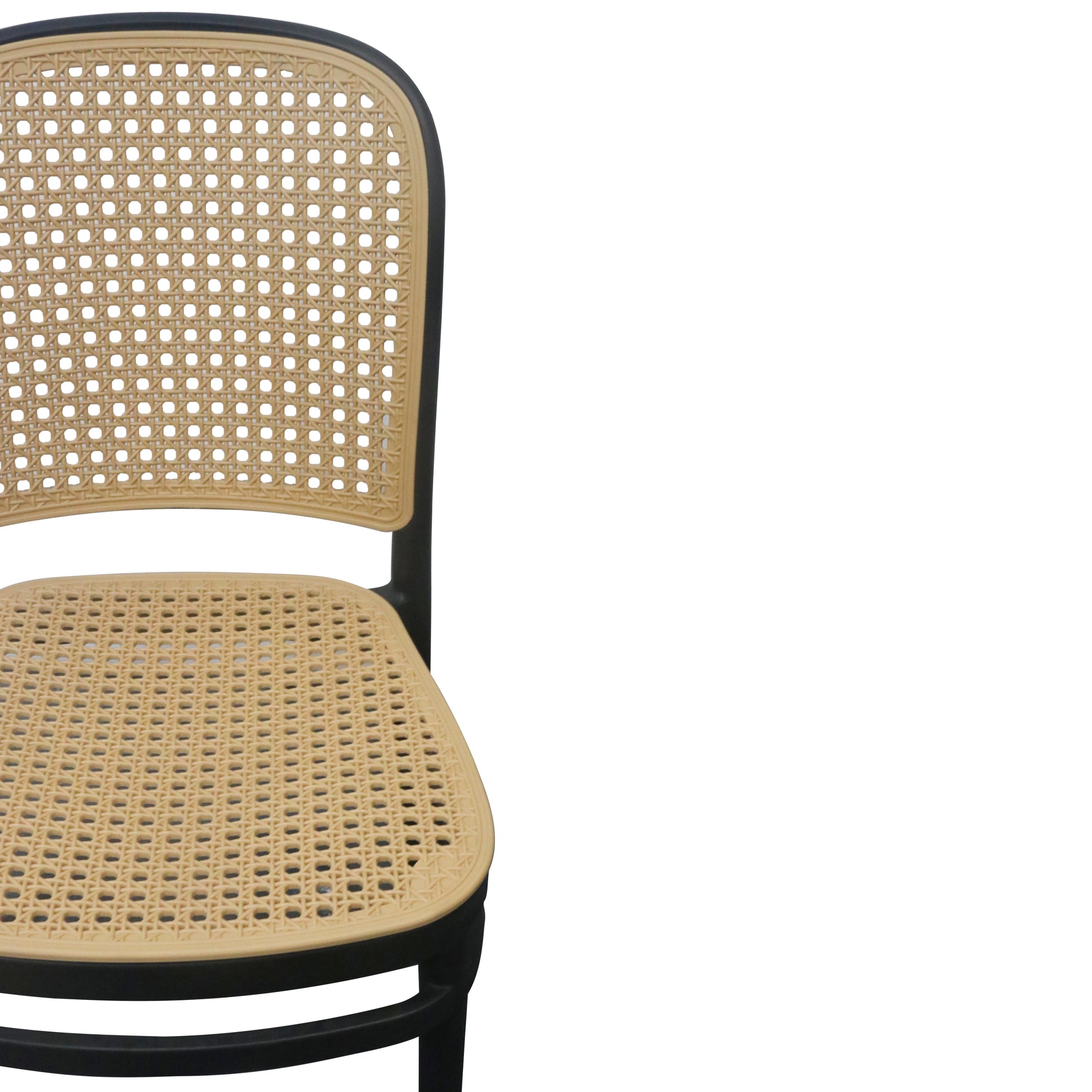 CLASSIC RATTAN STYLE PLASTIC DINING CHAIR-BLACK