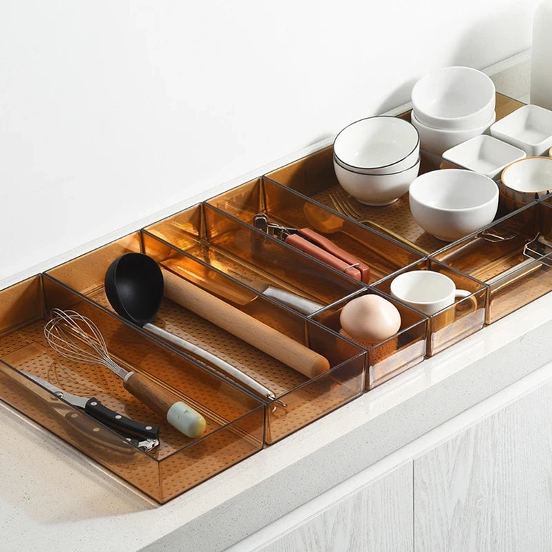 TRANSPARENT DESK ACRYLIC STORAGE BOX DRAWER ORGANIZER HS-8033