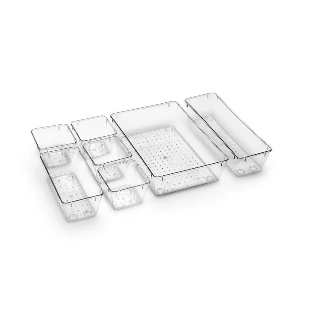 7-Piece Transparent Cabinet & Drawer Organizer Set
