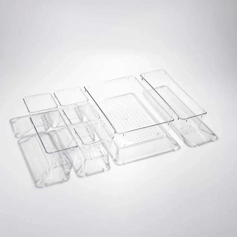 7-Piece Transparent Cabinet & Drawer Organizer Set