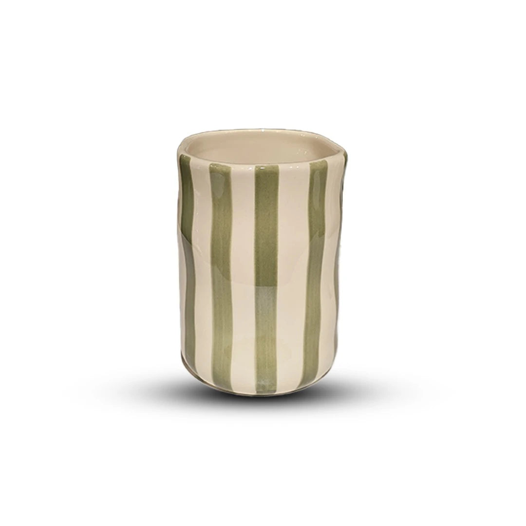 WAVY GREEN STRIPED BATHROOM SET – 2PCS