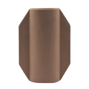MATTE BROWN DECORATIVE VASE | MODERN GEOMETRIC CERAMIC FLOWER VASE