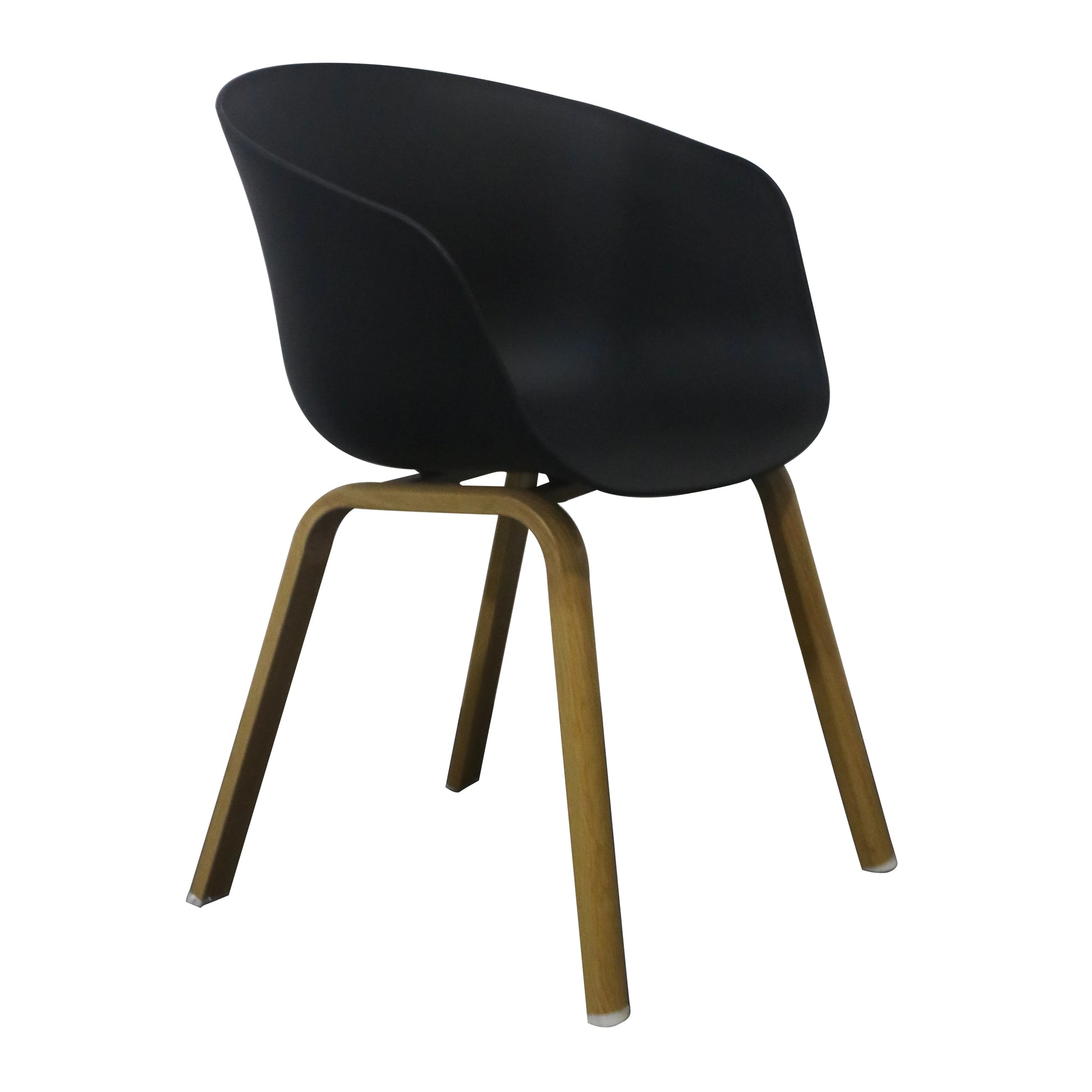 CURVED DESIGN BLACK PLASTIC DINING CHAIR
