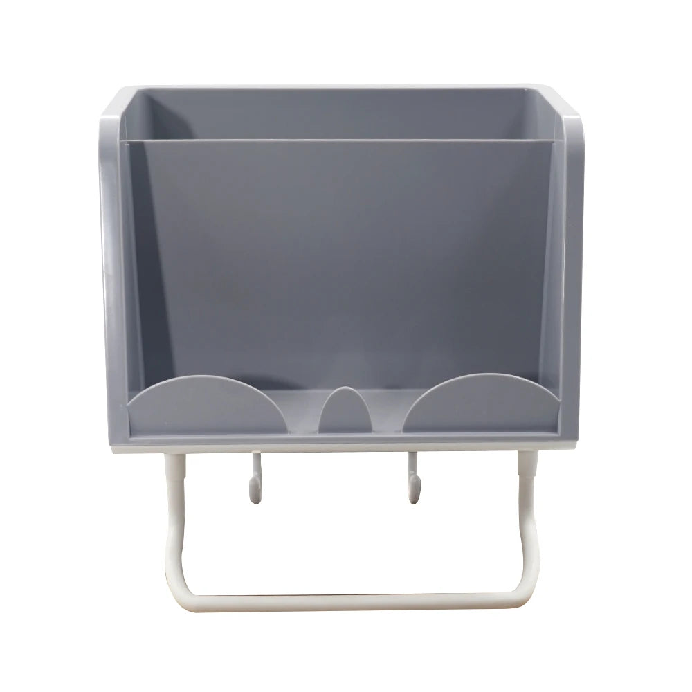 Wall-Mounted Bathroom Storage Box with Holder – Bathroom & Kitchen Organizer - White