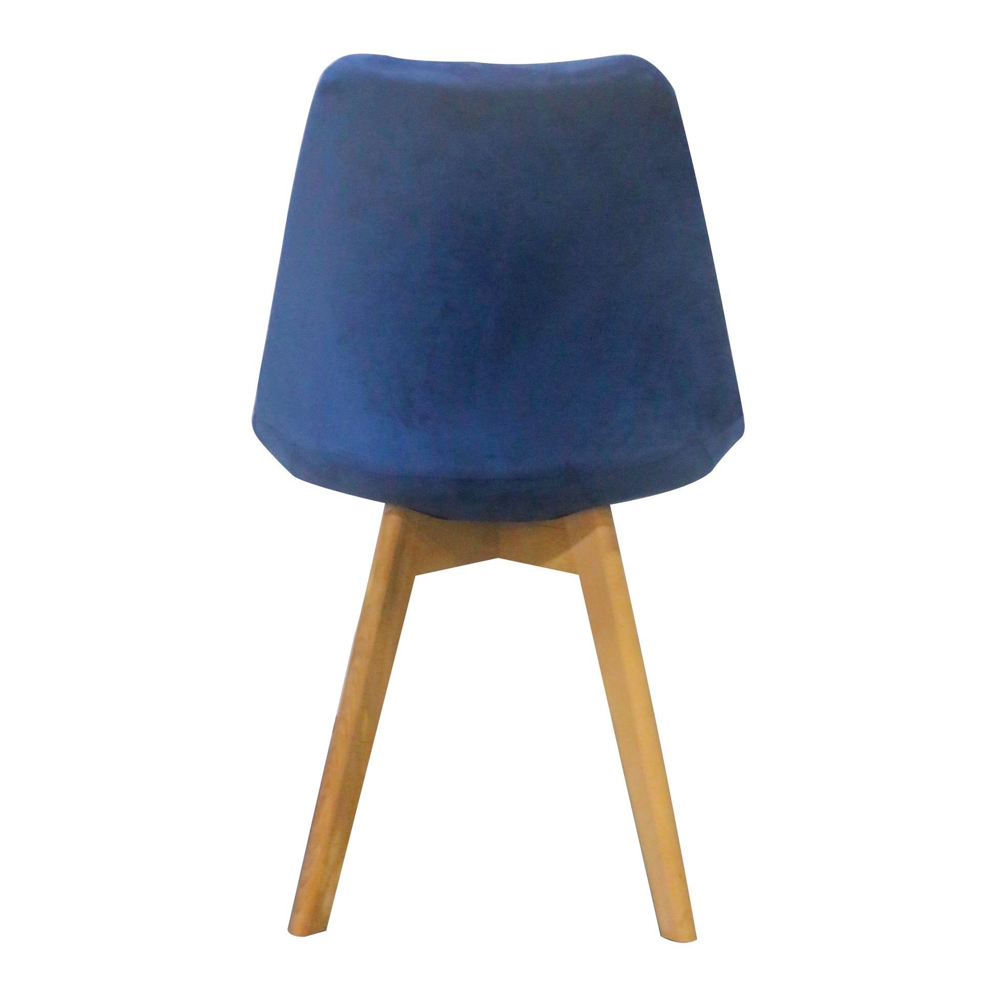 VELVET FABRIC DINING CHAIR WITH SOLID WOODEN LEG