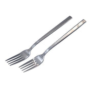 STAINLESS STEEL DINNER FORK SET – 6 PIECES | SQUARE EDGE HANDLE CUTLERY | MODERN TABLE FORKS