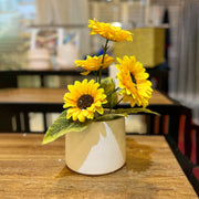 NORDIC ROUND WHITE FLOWER POT