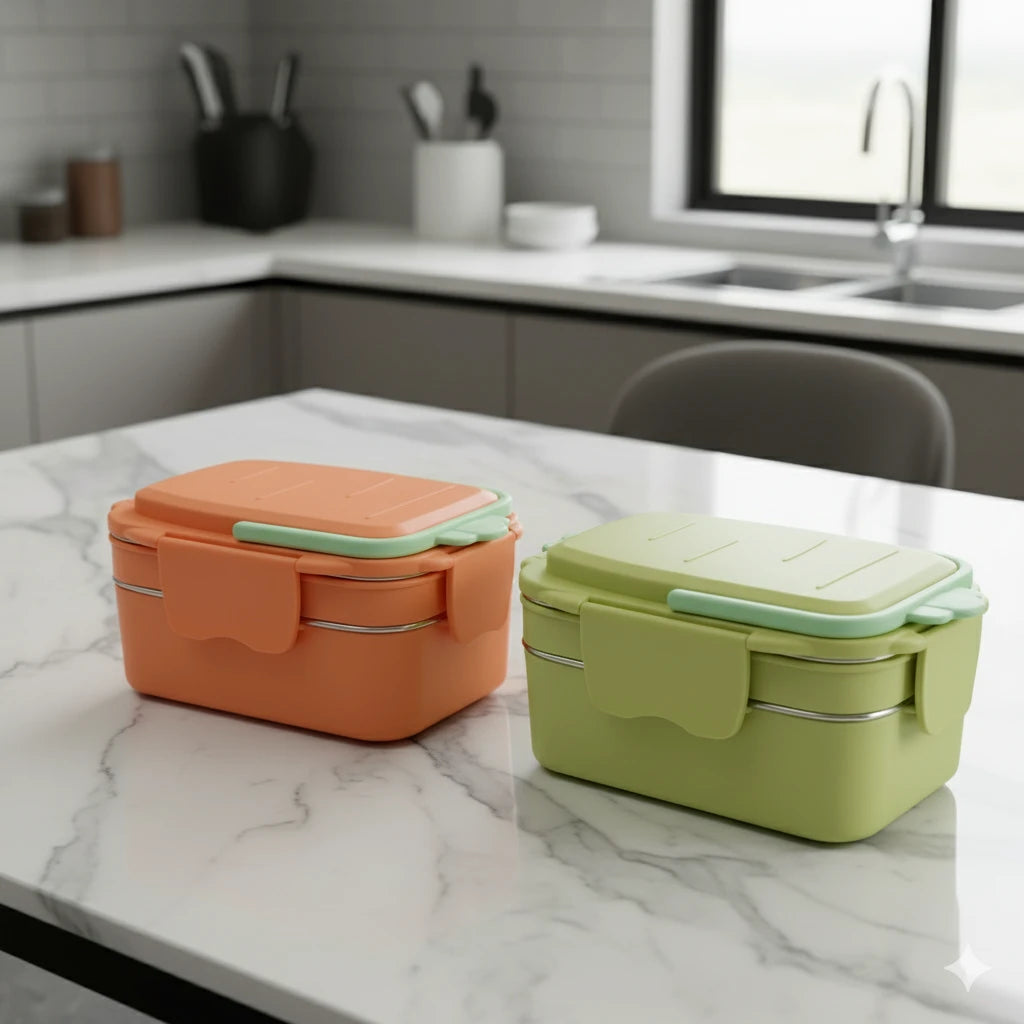 Smart Stack 2-in-1 Bento Lunch Box | Airtight, & Durable