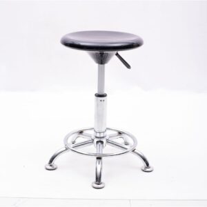SWIVELING STOOL WITH PLASTIC TOP - Black