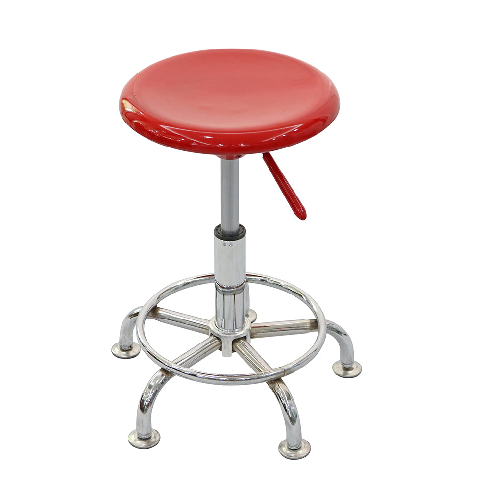 SWIVELING STOOL WITH PLASTIC TOP - Red