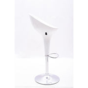 HEIGHT ADJUSTABLE WHITE FIBER BAR STOOL