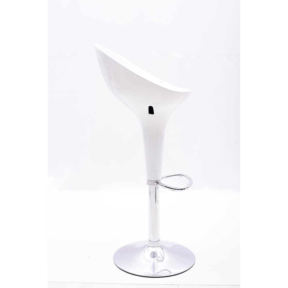 HEIGHT ADJUSTABLE WHITE FIBER BAR STOOL